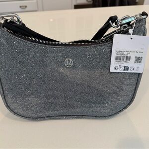 Lululemon City Essentials small  bag in silver glitter.